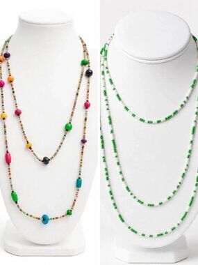 Two Long Beaded Necklaces
